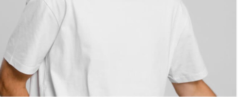 Close-up of a white cotton tee