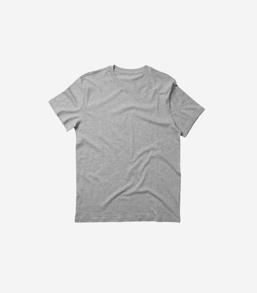 Heather grey crew-neck t-shirt, front view
